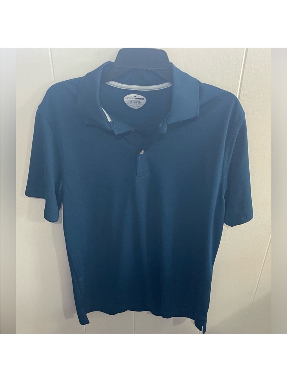 Men's Navy Polo Shirt - Classic Short Sleeve size LG